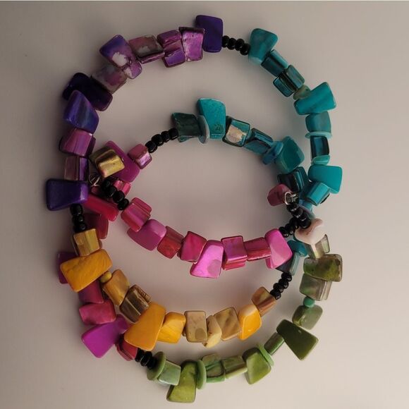 Multicolor Beaded Stone Arm Cuff - Picture 3 of 4